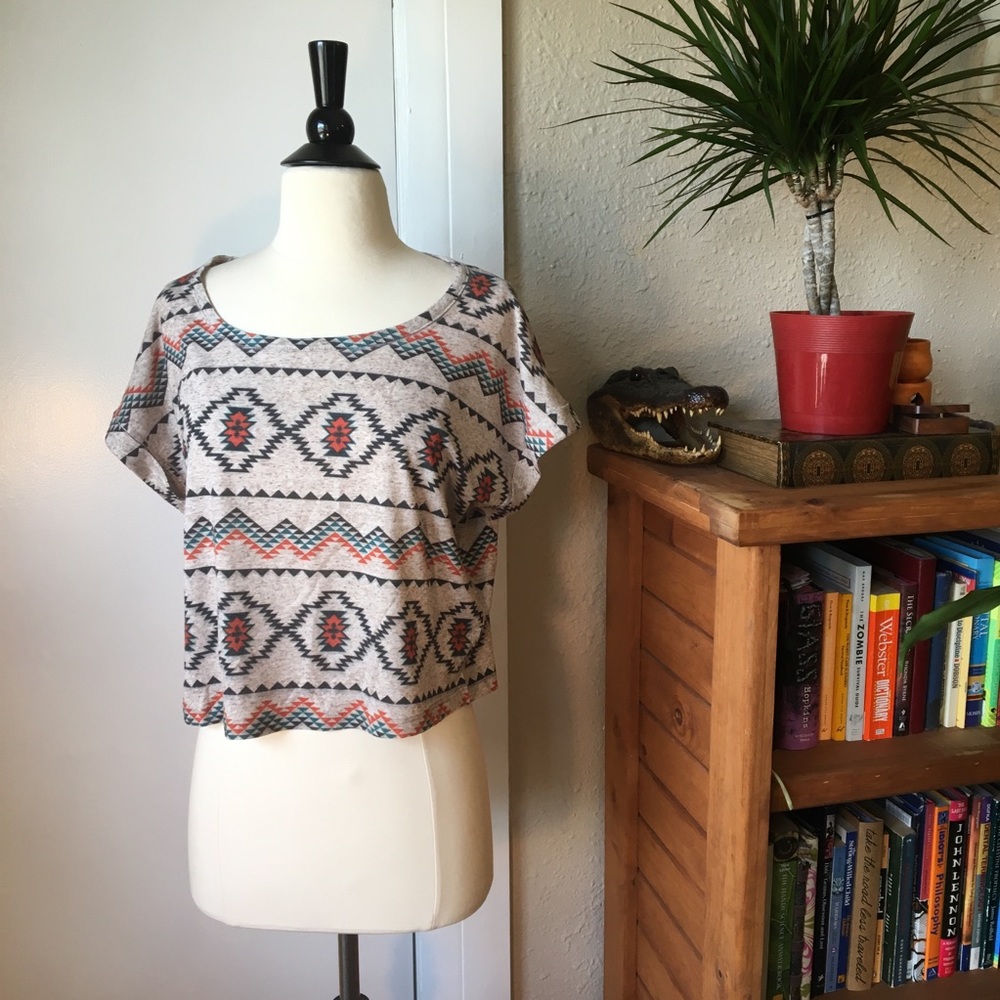 Aztec Print Crop Top